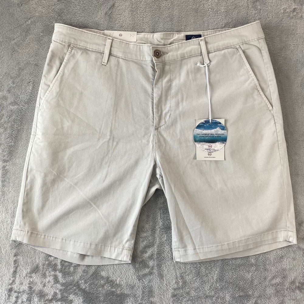 AG Adriano Goldschmied Wanderer Shorts Mens 38 Light Gray NWT Slim Trouser 1197